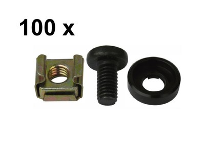 DAP 100pk Rack Screw Flightcase Hardware Bolt Server M6 Cage Nut Flight Case 100