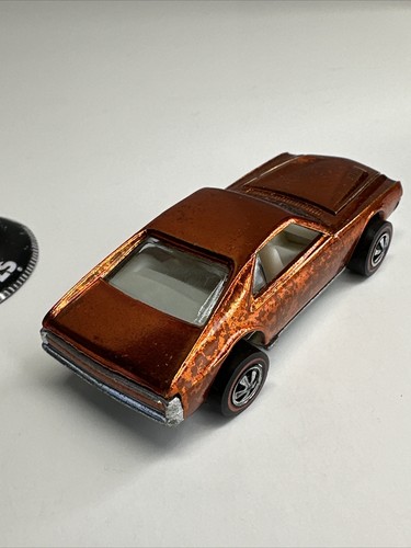 Vintage 1968 Mattel Hot Wheels Redline arancione personalizzato AMX \& pulsante distintivo - Foto 17 di 24