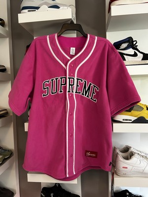 Supreme Polartec Baseball Jersey Pink Size: L