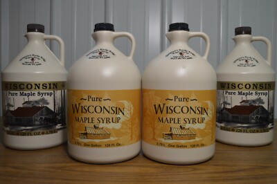 One Gallon 100% Pure Wisconsin Maple Syrup Grade A Dark Amber/Dark Robust Taste