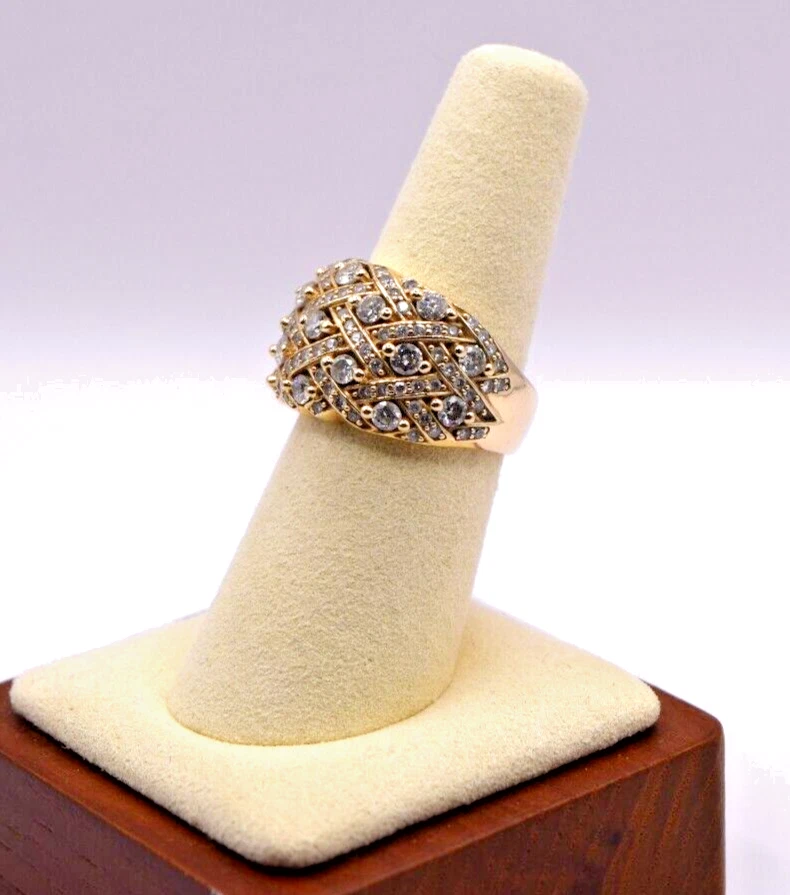 Effy женское кольцо, 14K желтое золото и бриллиант Pave, около 1,37 TCW, размер 7 - Изображение 2 из 4