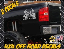 4x4 Offroad Decal Set Metallic Silver Chevy Silverado Colorado Gmc Deer Hunting