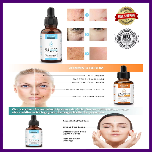 Anti Aging Vitamin C Serum Hyaluronic Acid- Boost Skin Collagen,Hydrate § Plump