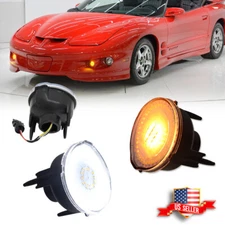 For 98-02 Pontiac Firebird Clear Switchback LED Front Bumper DRL Signal Lights