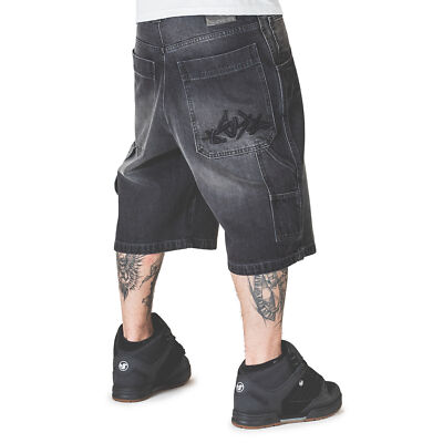 Herren Jeans Bermuda schwarz Baggy, Hip Hop, Rap und Skate - The Blueskin bss24