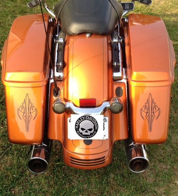 Pinstripe pinstriping custom motorcycle tank fender hood vinyl decal