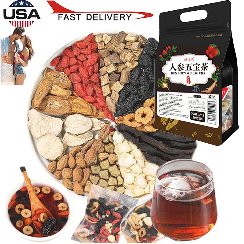 25 piezas Ginseng seis tesoros té, té de riñón, té de hígado, fecha roja salud renal Foto 2 de 4