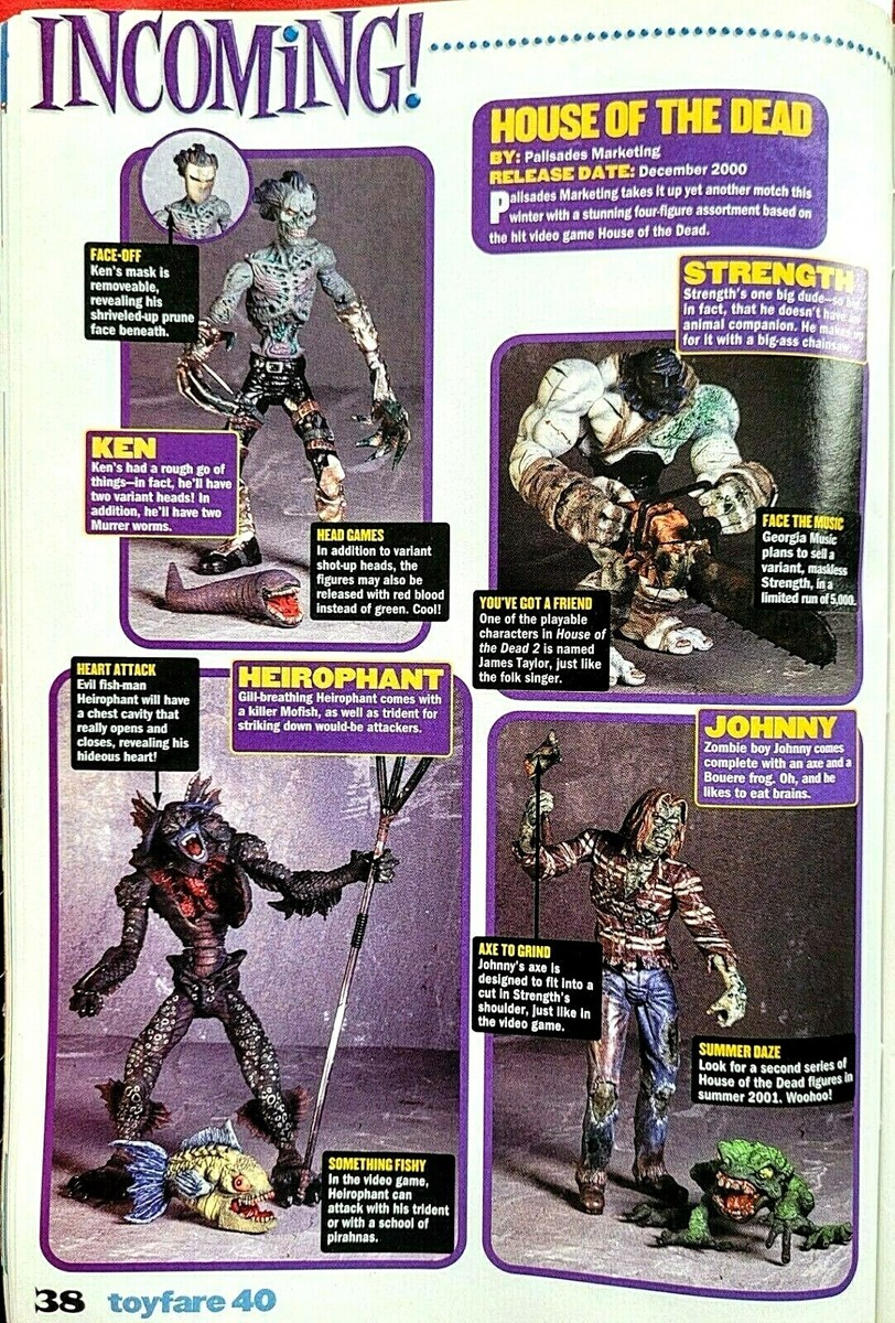 HOUSE OF THE DEAD Video Game Action Figures KEN, STRENGTH, JOHNNY