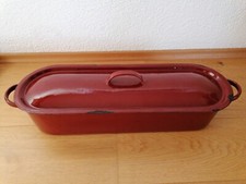 Fisch Topf, Beh&auml;lter emailliert, Emaille, Pochiertopf vintage retro shabby Email