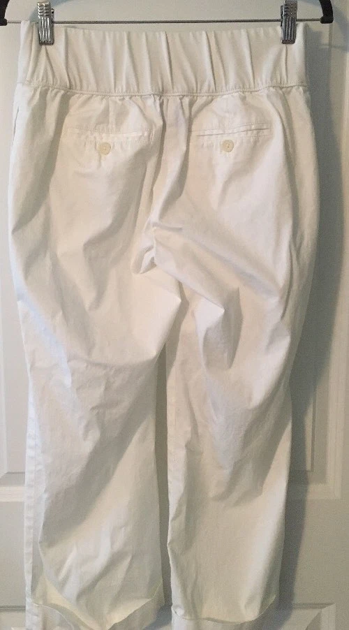 Gap Maternity Stretch Panel Size 4, White Crop Pants, Real Waist, Capri Pants - Image 2 of 4