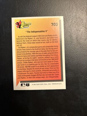 Cnr 1992 Fleer #703 cal ripken jr  joe carter  super star specials
