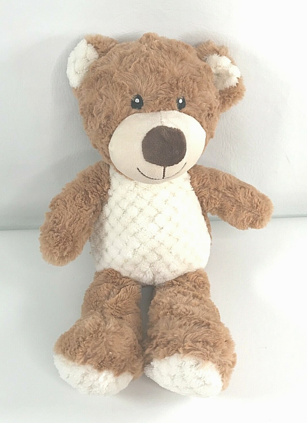 SPARK Crinkle Teddy Bear Rattle Plush Toy for Babies Soft Brown Stuffed Animal