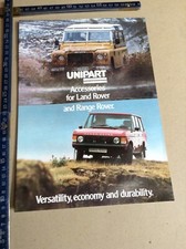 DEPLIANT PUBBLICITARIO AUTO VINTAGE UNIPART FUORISTRADA RANGE ROVER ACCESSORI