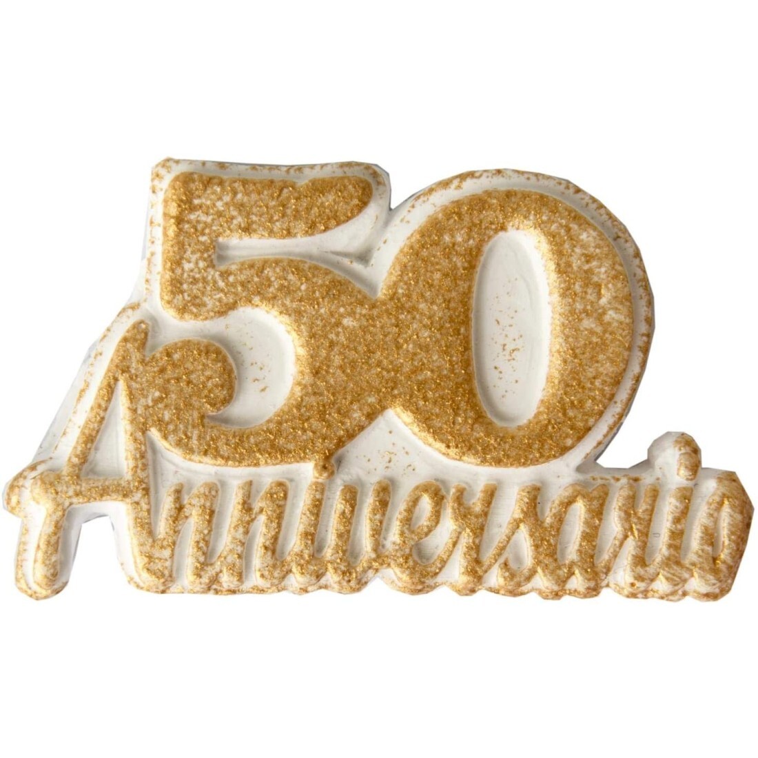 24 GESSO GESSETTO | 50 ANNI GOLD DI MATRIMONIO NOZZE ORO 4,5 CM | BOMBONIERA APP
