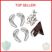 Heel Plates 4 PCS Metal Shoes Heel Taps Tips Repair Pad Replacement with Nails