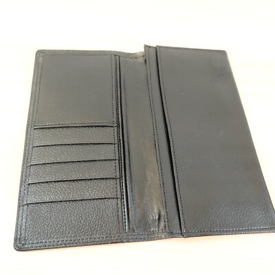 RENOMA Paris Wallet Black Bifold Classic Pebbled Leather Long