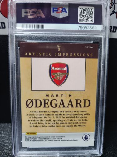 2022-23 Select P/L Artistic Impressions MARTIN ODEGAARD #8 PSA 10 Gem Mint - Picture 2 of 2