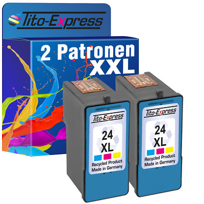 2 Tintenpatronen XL PlatinumSerie für Lexmark 24 A X3500 X3530 X3550 X4500 X4530