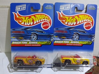 2 Variations 2000 Hotwheels Dodge Sidewinder Snack Time Series Different Colors