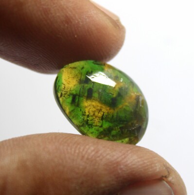 6.5 Carat 16.5x12x4 MM Natural Green Color Tourmaline Rose Cut Gemstone