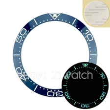 38mm Slope Blue Ceramic BGW9 Bezel Insert Mod For SKX007/009 Seamaster Watch