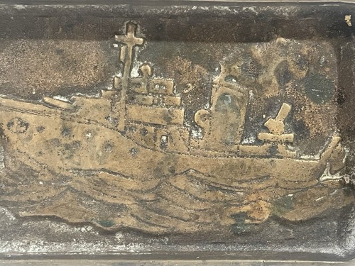 METALL MESSING ODER BRONZE SCHIFF BOOT ASCHENBECHER VINTAGE - Bild 3 von 7