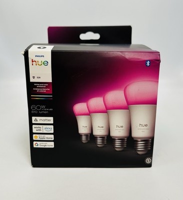 4-Pack Philips Hue Smart LED A19 Bulb White Color Ambiance 810 Lumens *SEALED*