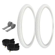 PRO TIRES 700 x 40 White P-1134 W/TUBES  RIM STRIPS 33mm Schrader Valve