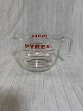 Vtg PYREX Measuring 8 Cup Glass 64oz Red Lettering Large 2 Qt Batter Bowl USA