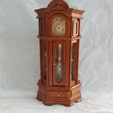 Reutter Original Dollhouse Miniatures Grandfather Clock Curio Display Cabinet 7"