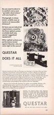 Questar 1974 Vintage Print Ad Portable Telescope Optical System