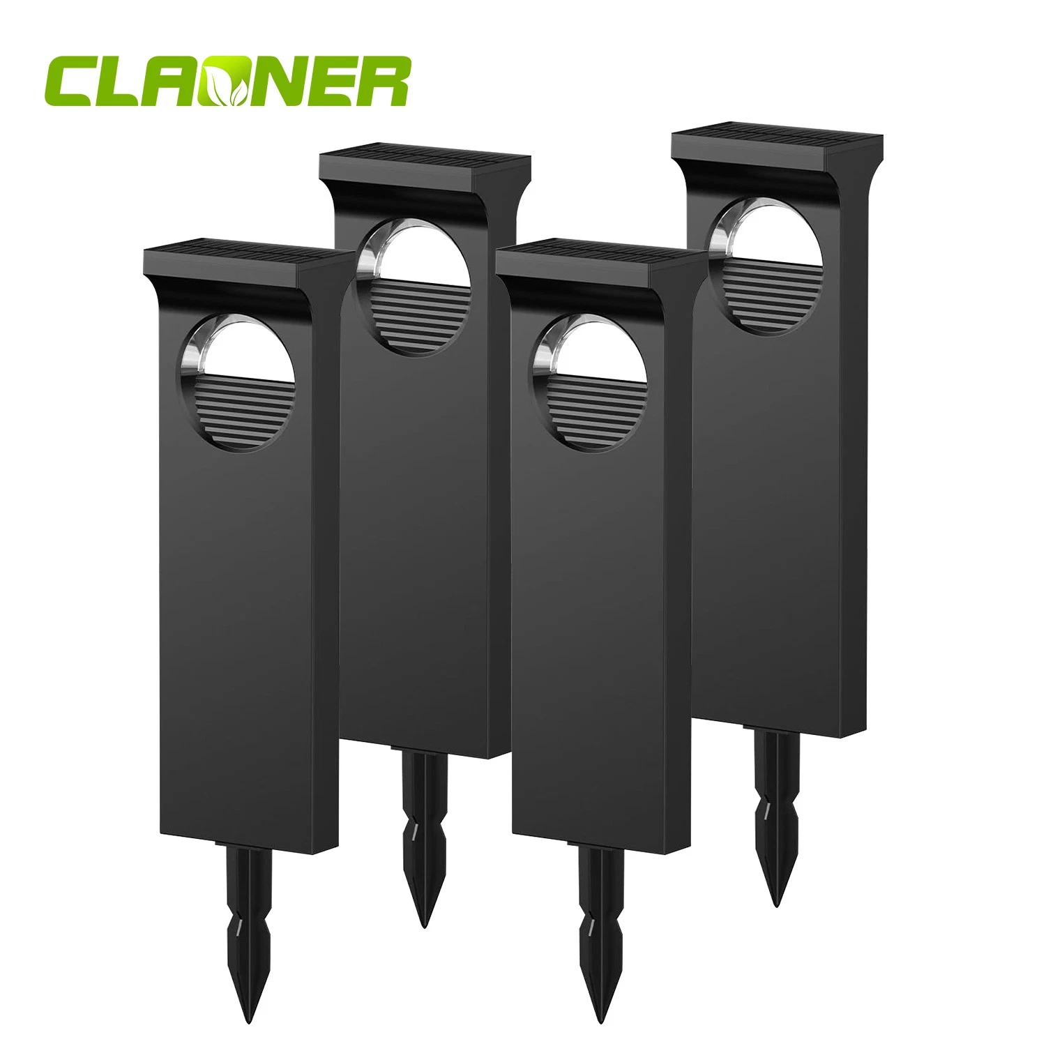 4Pack Solar Pathway Lights Outdoor Moon Shaped Landscape Solar Powered Decor US