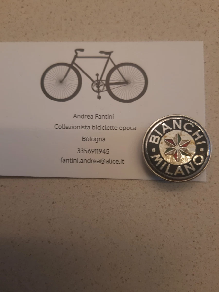 Fregio Stemma Bianchi - Emblème De Guidon Vélo Vintage - Badge De Cadre Bicyclette época
