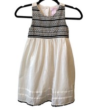 Tommy Bahama Girl White  Black Sleeveless Dress Size 6x