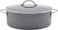 80090 Professional Hard Anodized Nonstick Cookware Oval Pasta Pot/Braiser, 8 Qua