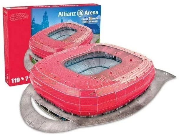 GIOCHI PREZIOSI 3D Stadion-Puzzle Allianz Arena München | Geschenk für Fußballfans | 119 Teile