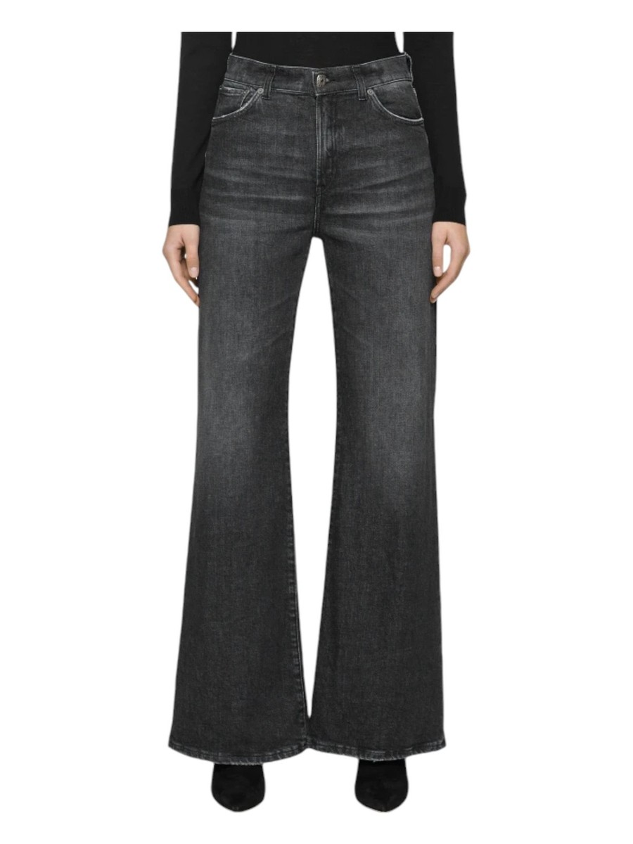 Dondup Woman Jeans a zampa nero 18258 UK