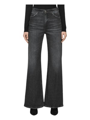 Dondup Woman Jeans a zampa nero 18258 UK