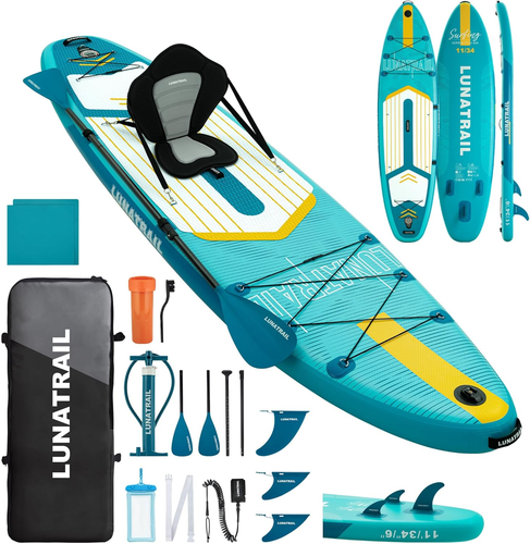【11'×34"】 Extra Long/Extra Wide Premium Inflatable Stand up Paddle Board (SUP) – - Picture 1 of 12