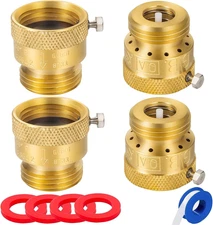 Breezliy 4-Pack Brass Vacuum Breaker 3/4" Anti-Siphon Hose Bib Backflow Valve