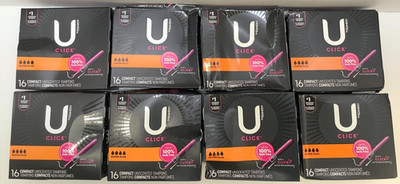 U by Kotex Click Compact Tampons, Super Plus, Unscented, 128ct, Disheveled