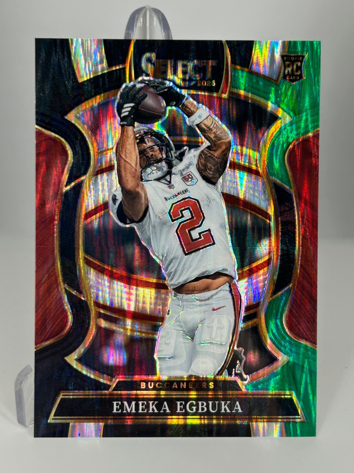 2025 Select - Concourse Emeka Egbuka #37 Black & Green Shock Prizm (RC)
