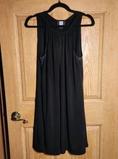 Studio 1940 Women’s Halter Dress L Black Pleated Flowy Sleeveless Cocktail Party