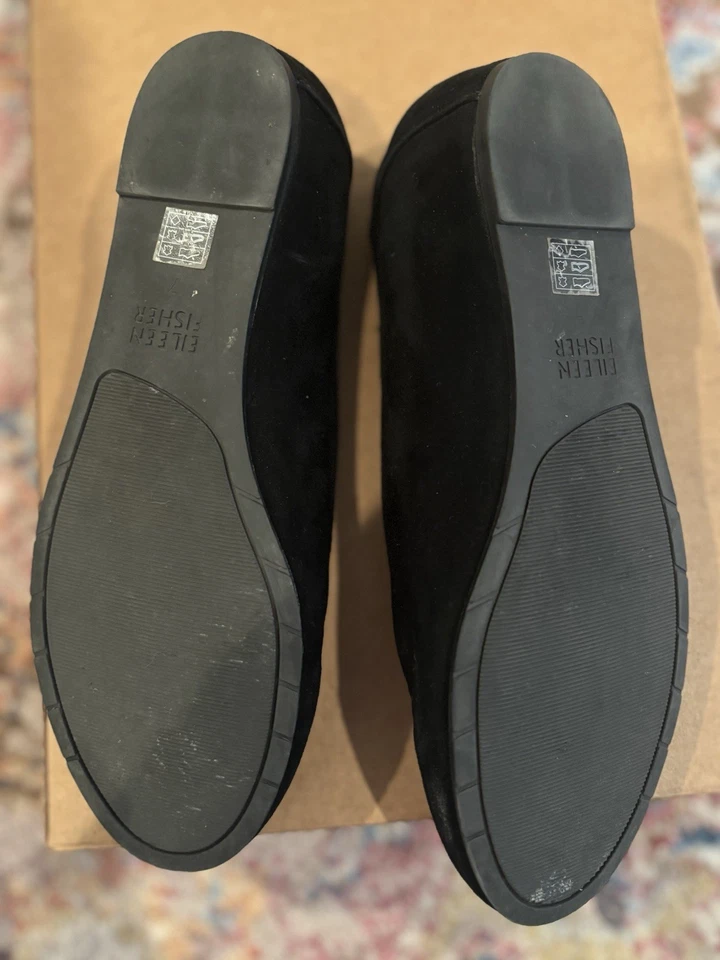 Zapatos planos de gamuza negros para mujer Eileen Fisher talla 7 Foto 4 de 4