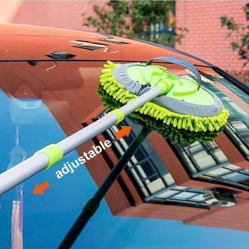 18" Car Wash Brush Extendable Pole Revolving Care Washing Brush Sponge Cleaning - Picture 6 of 12