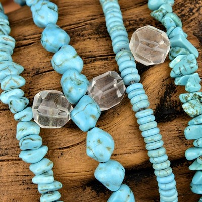 Beads Turquoise Blue Irregular Chip Stone Gemstone Crystal 5-9mm 240 Pcs 4 Sizes