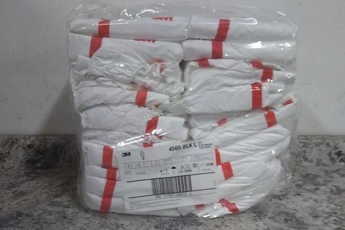 3M 4565-BLK-L 25 Pk Size L Zipper Closure Disposable Coveralls image 3