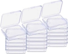 18 Pack Mini Clear Plastic Bead Storage Containers Box 6.8 5.2 1.1cm, E634