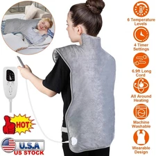 Electric Heat Wrap Heating Pad Neck Shoulder Back Warmer Pain Relief Washable