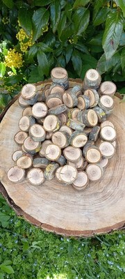 Set of 100 small wooden slices, wooden coasters, Home decor, Floristic item